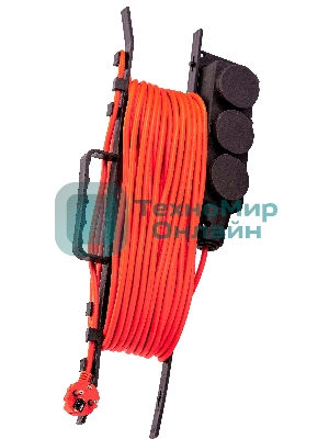 Удлинитель силовой Starwind ST-PS3.20/B-16 3x2.0 кв.мм 3 розет. 20 м ПВС 16A пласт. рамка черный