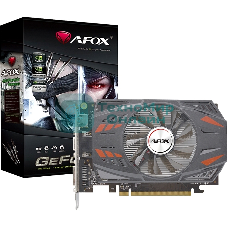 Видеокарта AFOX Geforce GT730 4Gb GDDR5 128Bit DVI HDMI VGA ATX Single Fan