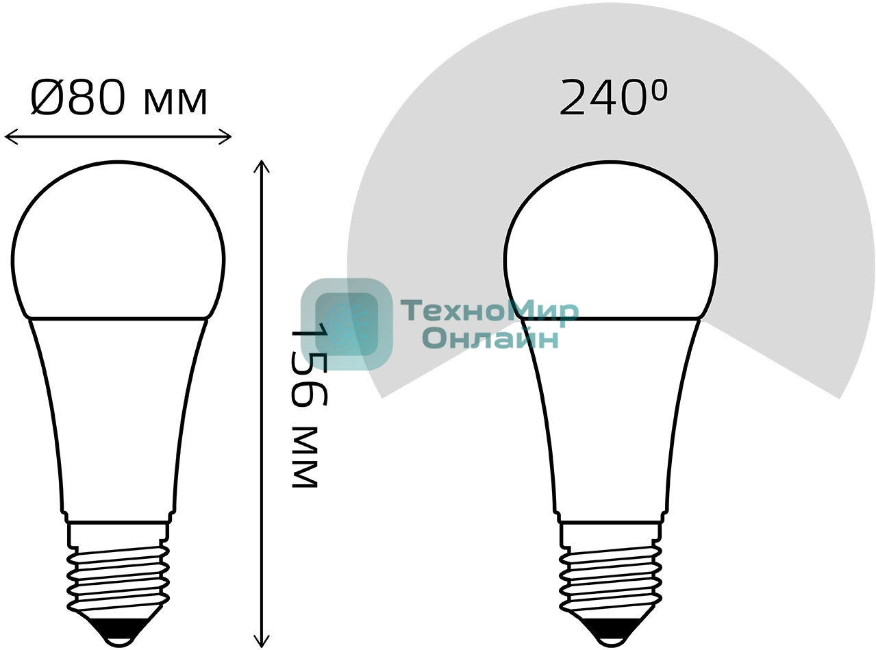 Лампа светодиодная LED Gauss Elementary A67 35Вт E27 6500К