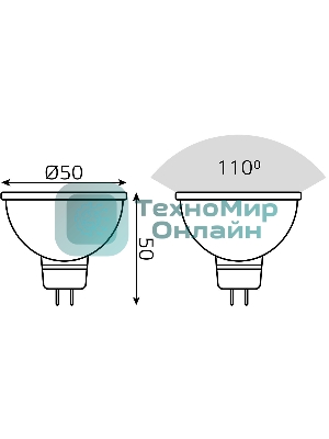 Лампа cветодиодная Gauss Smart MR16 6W GU5.3 RGbW+dim 1/10/100