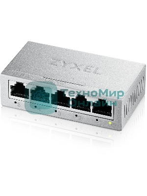 Коммутатор Zyxel GS-105B v5, 5 портов 1000 Мбит/с, настольный, металлический корпус
