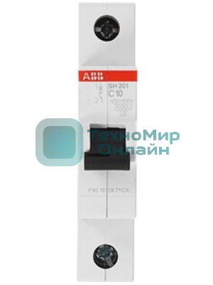 Выключатель автоматический модульный 1п C 10А 6кА SH201 ABB 2CDS211001R0104
