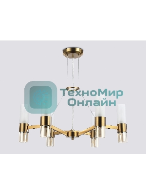 Люстра Ambrella light LH55114/6 BS/FR/TI латунь/белый матовый/янтарь E14*6 max 40W D650*1080