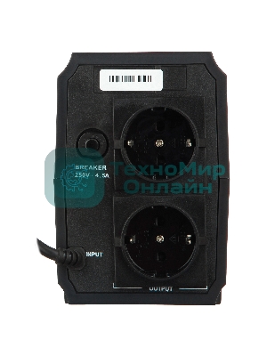 Источник бесперебойного питания ExeGate EP244541RUS Power Back BNB-400 400VA, черный, 2 евророзетки