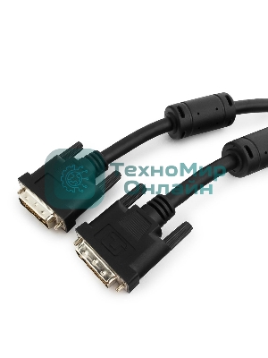 Кабель DVI-D dual link Gembird/Cablexpert, 25M/25M, 3.0м, черный, экран, феррит.кольца, пакет