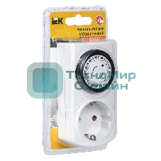 Розетка-таймер IEK ERT-20-1-16-S-30-0-20-K01 РТМ-1 механ. 30мин 24ч 48on/off 16А IP20