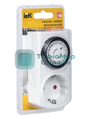 Розетка-таймер IEK ERT-20-1-16-S-30-0-20-K01 РТМ-1 механ. 30мин 24ч 48on/off 16А IP20