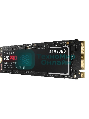 Накопитель SSD Samsung 980 PRO, 1TB, PCIe 4.0 x4, M.2 2280, NVMe, R/W 7000/5000, с радиатором