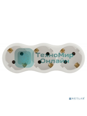 Разветвитель ЭРА 3-м SPx-3e-W с заземл. 16А бел.