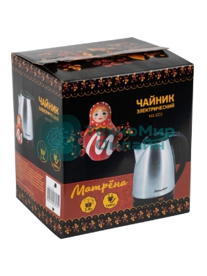 Чайник электрический Матрена MA-001 1.8 л,сталь,цвет крышки зеленый (005458)