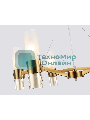 Люстра Ambrella light LH55114/6 BS/FR/TI латунь/белый матовый/янтарь E14*6 max 40W D650*1080