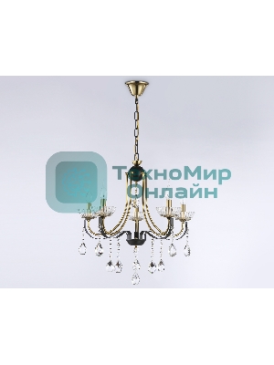 Светильник Ambrella light TR4952/5 BK/GD/CL черный/золото/прозрачный E14*5 max 40W D620*670