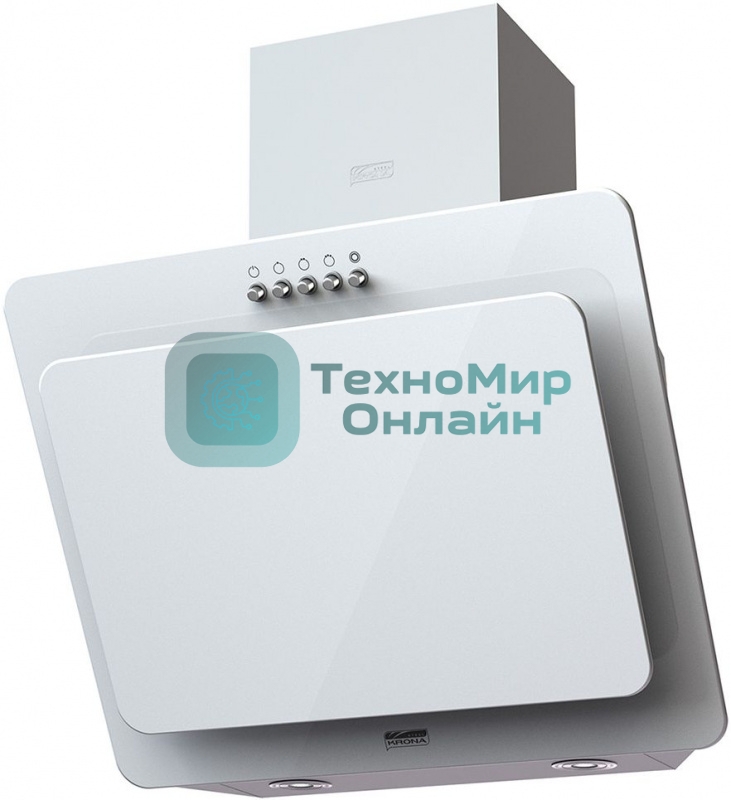 Вытяжка наклонная KRONA Liva 500 White PB белый, 50 см, 715 куб. м/ч, 52 дБ