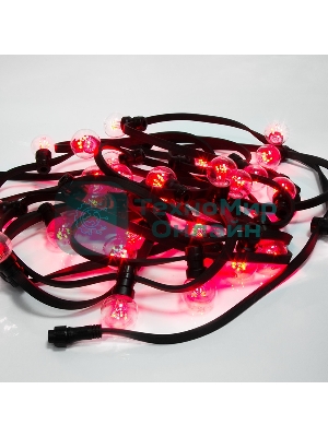 Гирлянда Neon-night LED Galaxy Bulb String 10м, черный каучук, 30 лампx6 LED красный, влагостойкая IP65