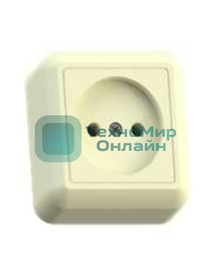 Розетка Кунцево-Электро 1-м ОП Оптима 10А IP20 РА10-375 (в компл. с монтажной пластиной) без заземл. сл. кость