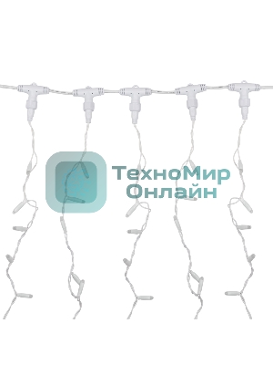 Гирлянда Светодиодный Дождь 2х3 м, эффект мерцания, прозрачный провод, 230 В, диоды теплый белый
