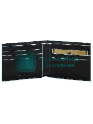 Кошелек мужской Piquadro Blue Square PU3891B2R/N, натур.кожа, черный