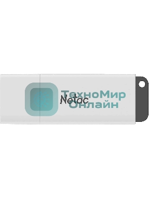 Флешка USB Netac U185 (NT03U185N-004G-20WH), 4Gb, USB 2.0, R/W 25/10, белый/серый