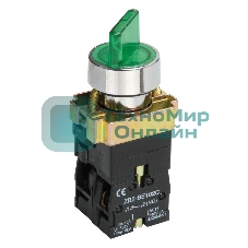 Переключатель LAY5-BK2365 на 2 полож. зел. IEK BSW90-BK-2-K06
