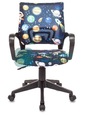 Кресло Бюрократ BuroKIDS 1 черный, ткань, 120 кг