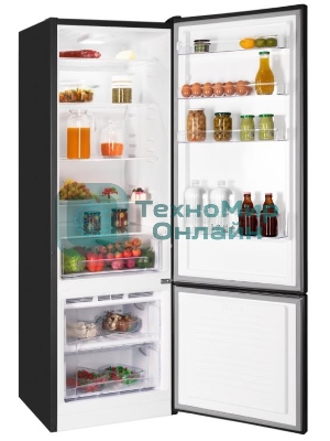 Холодильник Nordfrost NRB 124 B черный, двухкамерный 238/70 л морозилка снизу