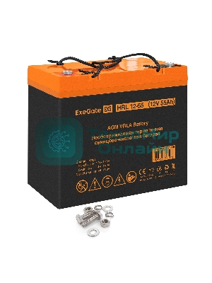 Аккумуляторная батарея ExeGate EX285652RUS HRL 12-55 (12V 55Ah, под болт М6)