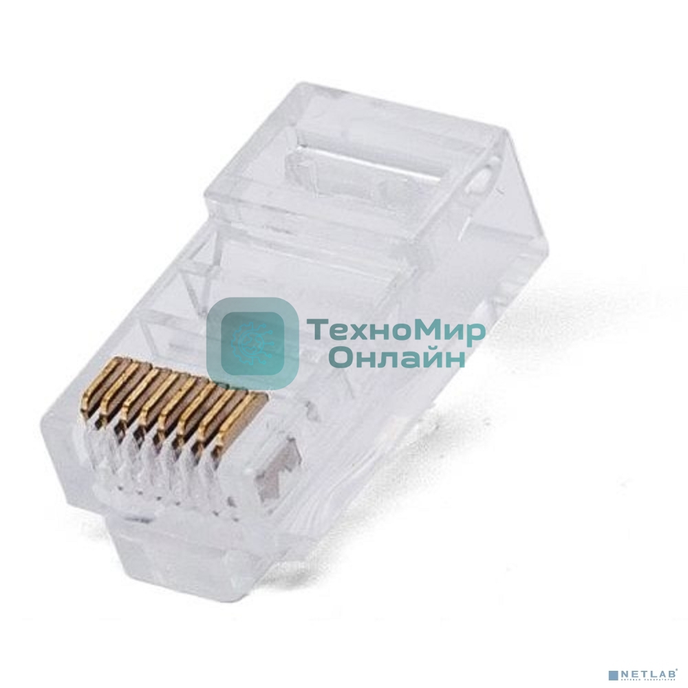 Коннектор RJ-45, Filum FL-NA-PLUG5E-5 5E кат., 8p8c, 6 мкм, для одножильного кабеля, уп/100 шт