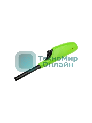 Бытовая газовая пьезозажигалка с классическим пламенем многоразовая (1 шт.) зеленая СК-306 Сокол