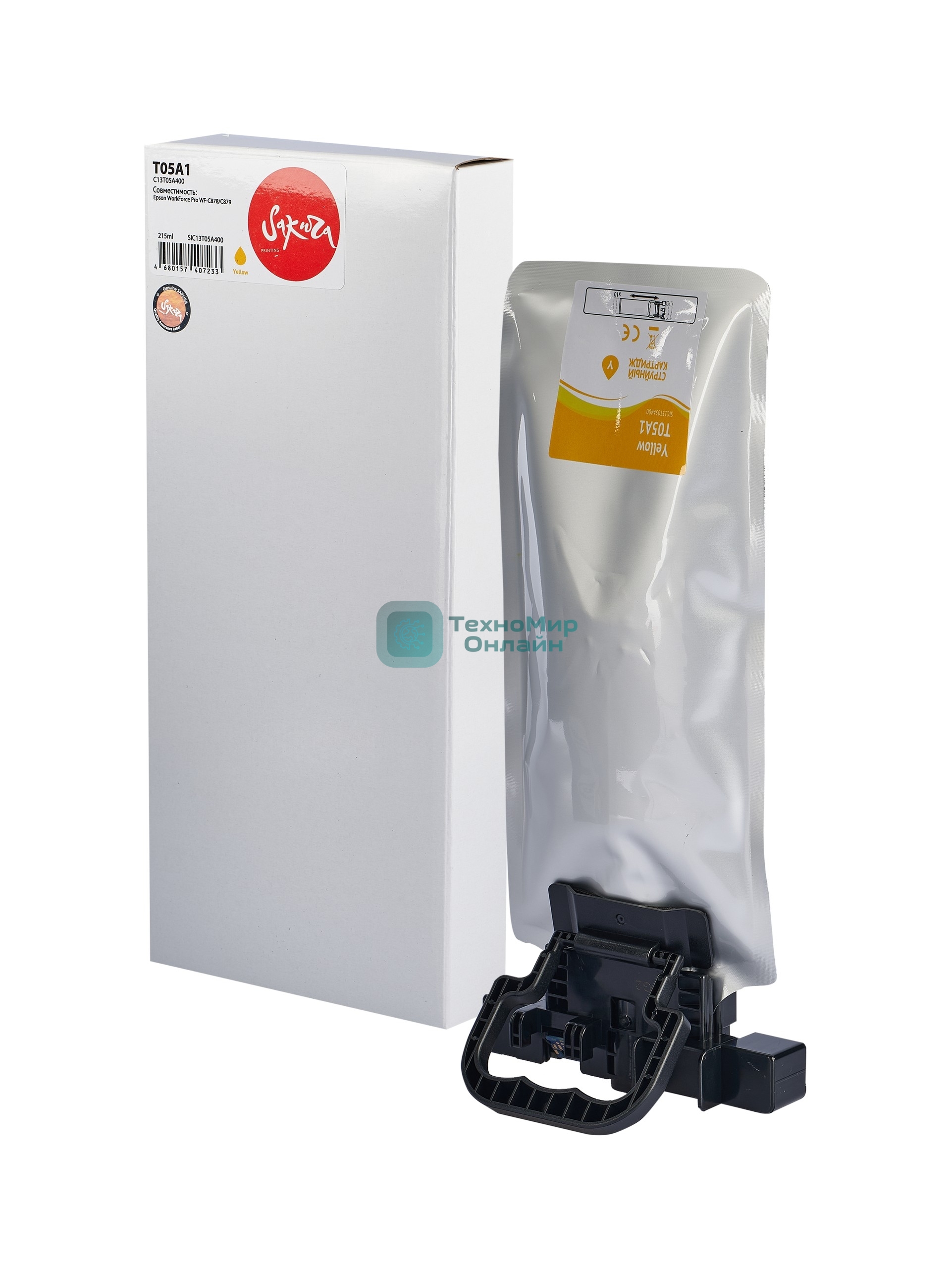 Контейнер с чернилами Sakura C13T05A400 (T05A1 Y) для Epson, желтый, 20000 к., 215 мл.