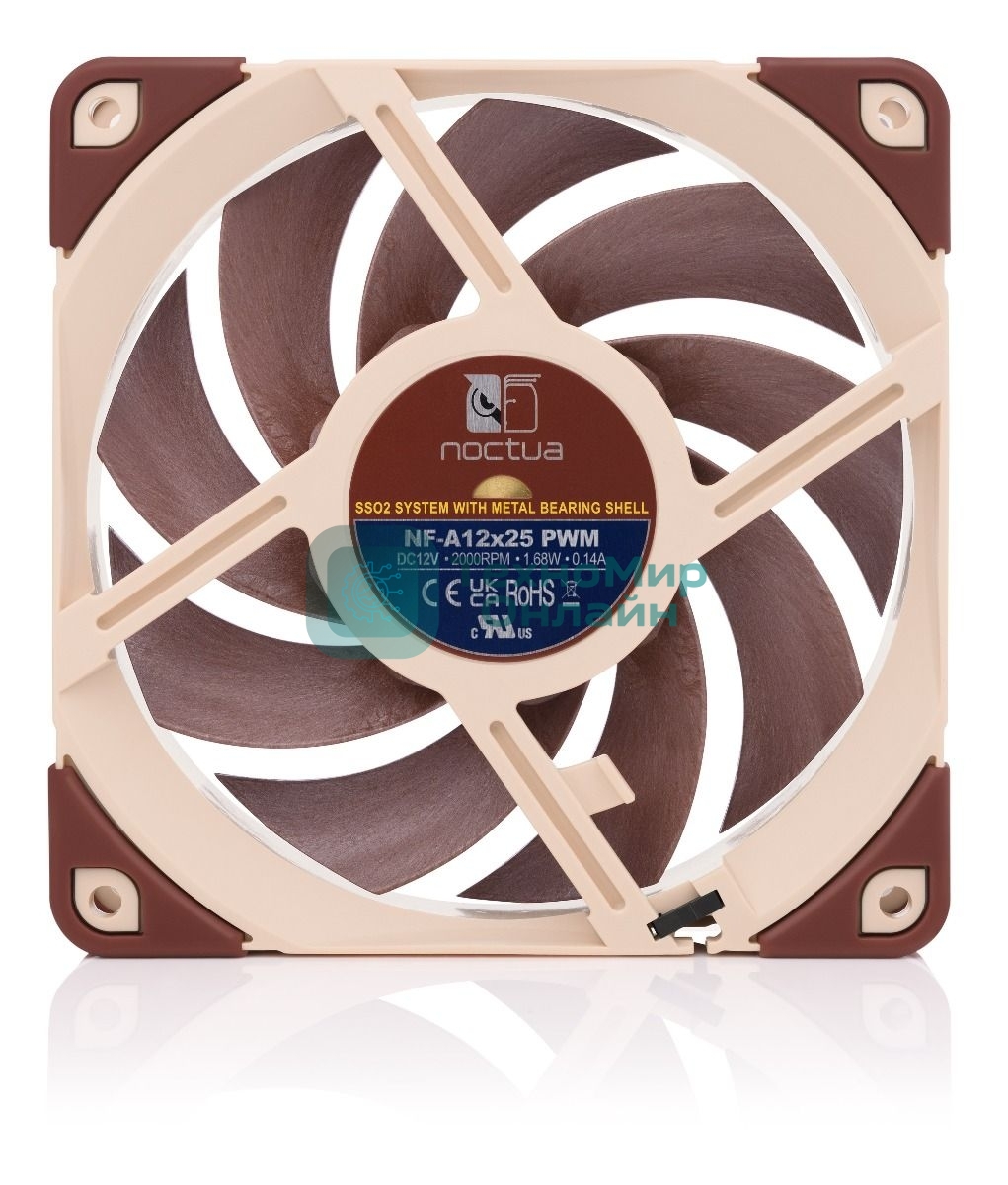 Вентилятор для корпуса 1 Ватт/ Noctua  Case 120 (120x120x25, 1700-2000 об/мин, 22.6dBA, 4pin PWM)