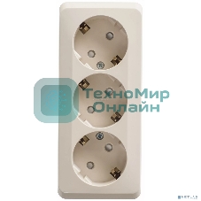 Розетка 3-м ОП Этюд 16А 250В защ. шторки с заземл. крем. SchE PA16-012K