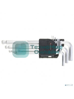 Набор ключей Matrix имбусовых HEX, 1,5–10 мм, CrV, 9 шт., удлиненные, с шаром