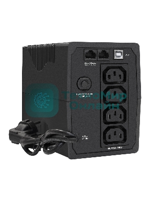 Источник бесперебойного питания ExeGate SpecialPro UNB-600.LED.AVR.4C13.RJ.USB 600VA/360W, LED, AVR, 4*C13, RJ45/11, USB, черный