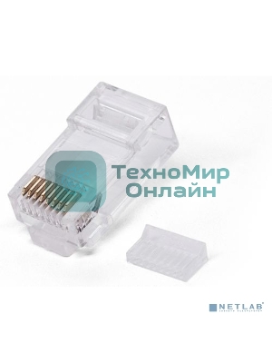 Коннектор RJ-45, Filum FL-NA-PLUG6-2 6 кат., со вставкой, 8p8c, 30 мкм, универсальный, для одножильного и многожильного кабеля, уп/100 шт
