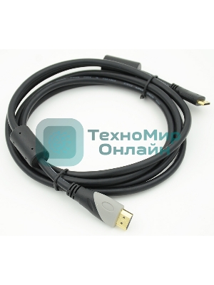 Кабель аудио-видео Behpex HDMI (m)/Mini HDMI (m) 2м. феррит.кольца черный