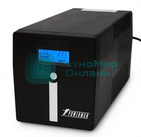 Источник бесперебойного питания Powerman Smart Sine 1500VA/1050W, 220V, Line-Interactive, LCD, Tower, Out: 4xShuko, черный*SmartSine1500