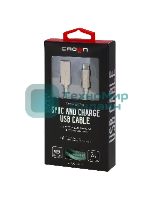 Кабель Crown USB - microUSB CMCU-3132M light blue