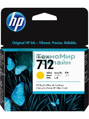Картридж струйный HP 712 3ED69A желтый (29мл) для HP DJ Т230/630