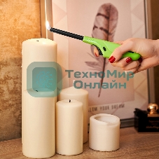 Бытовая газовая пьезозажигалка с классическим пламенем многоразовая (1 шт.) зеленая СК-306 Сокол