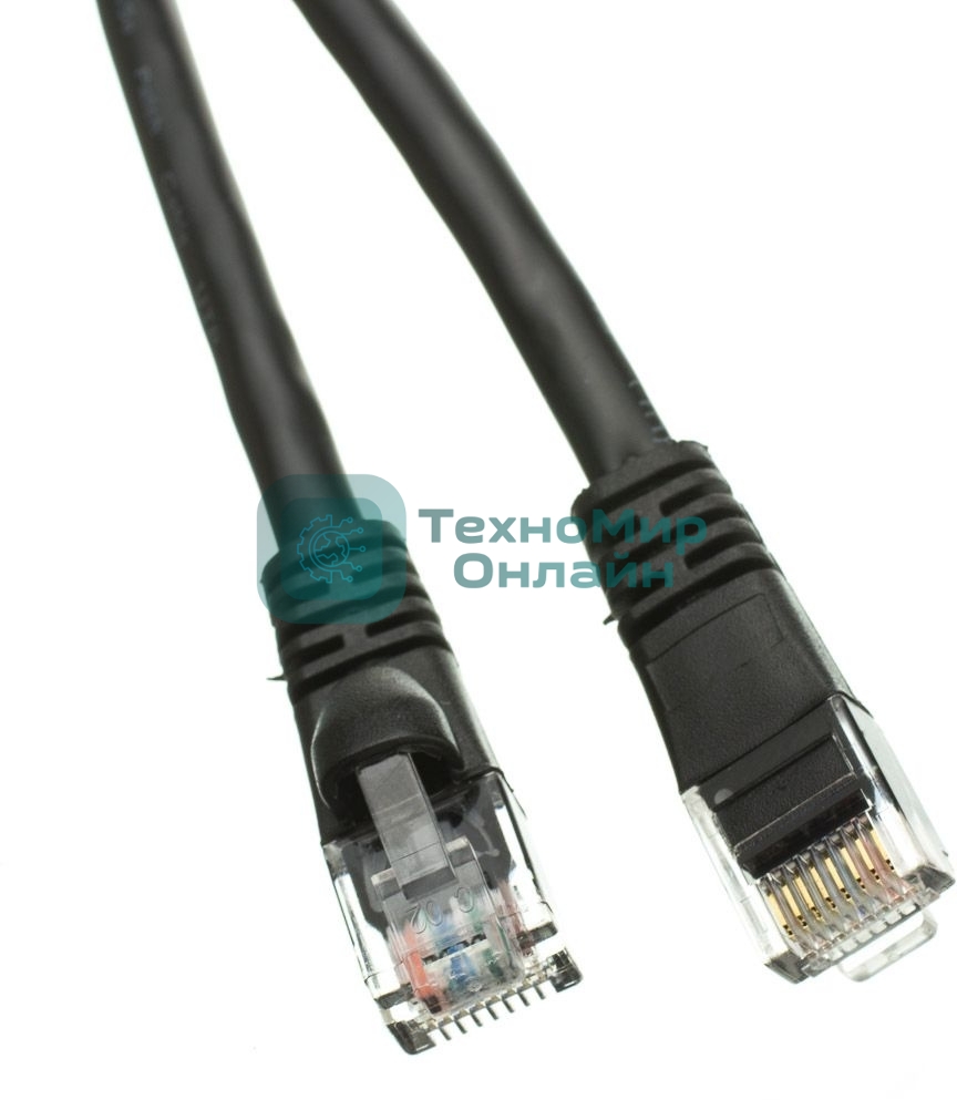 Патч-корд NTSS NTSS-PC-UTP-RJ45-5e-5.0-LSZH-BL NTSS-PC-UTP-RJ45-5E-5.0-LSZH UTP RJ-45 вил.-вилка RJ-45 кат.5E 5м черный LSZH (уп.:1шт) 26AWG