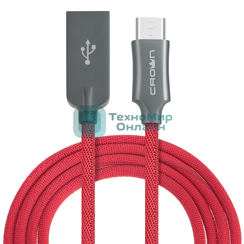 Кабель Crown USB - microUSB CMCU-3132M red
