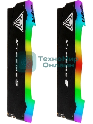 Оперативная память Patriot Viper Xtreme 5, DDR5, 48GB (2x24GB), 8000MHz, CL38, DIMM, с радиаторами, RGB, черный