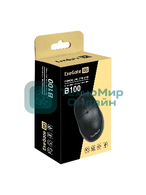 Мышь проводная ExeGate Professional Standard B100 черный, 1000 dpi, USB, кнопки - 3
