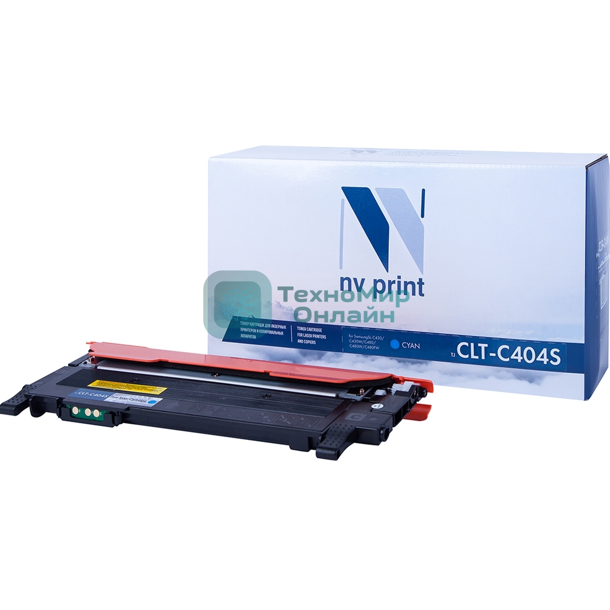 Картридж лазерный NVPrint совместимый Samsung CLT-C404S Cyan для SL-C430/C430W/C480/C480W/C480FW (1000k)