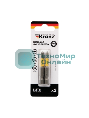 Бита для шуруповерта Kranz PH1х50 мм (2 шт./уп.)