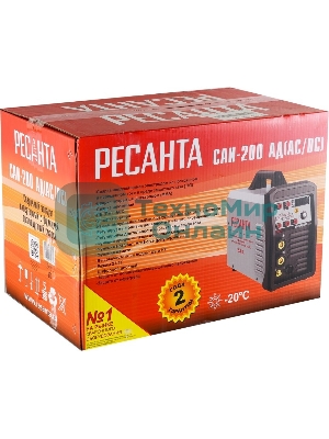Сварочный аппарат Ресанта САИ-200АД (АС/DC) инвертор ММА DC/TIG