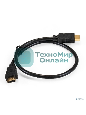 Кабель HDMI ExeGate EX-CC-HDMI-0.5 (19M/19M, 0,5м, v1.4b, позолоченные контакты)