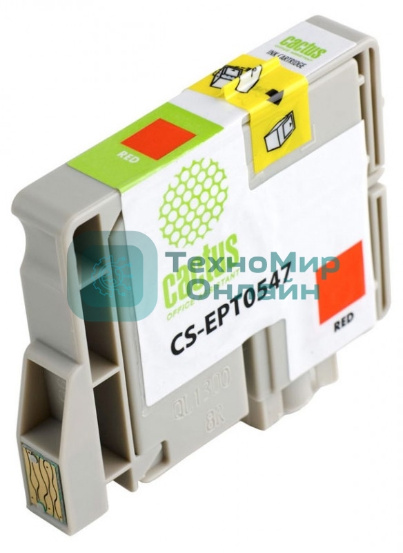 Картридж струйный Cactus CS-EPT0547 красный (16,2 мл) для Epson Stylus Photo R800/R1800