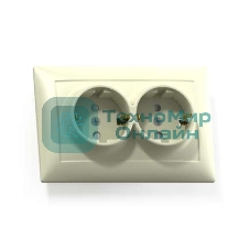 Розетка Кунцево-Электро 2-м СП Селена РС16-372 с заземл. сл. кость