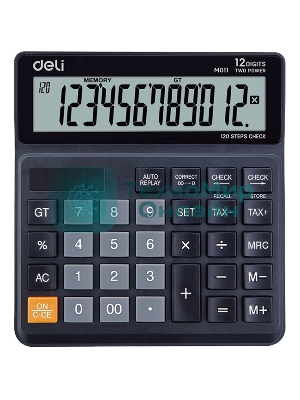 Калькулятор бухгалтерский Deli EM01120 черный 12-разр.